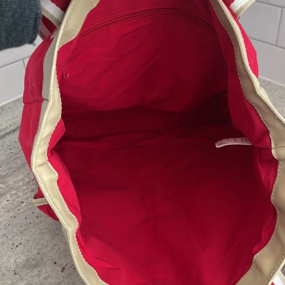 Pottery Barn Kids Davenport Collection Tote Bag in Red Like New Cotton Canvas